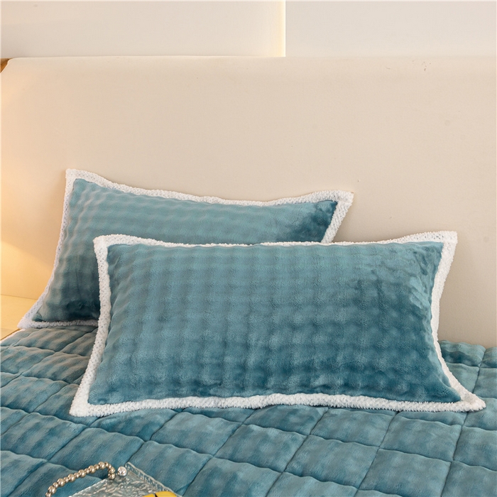 91家纺网 家纺一手货源 找家纺 正邦家纺 2025新款泡泡绒床褥床垫 湖蓝