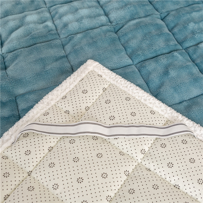 91家纺网 家纺一手货源 找家纺 正邦家纺 2025新款泡泡绒床褥床垫 湖蓝