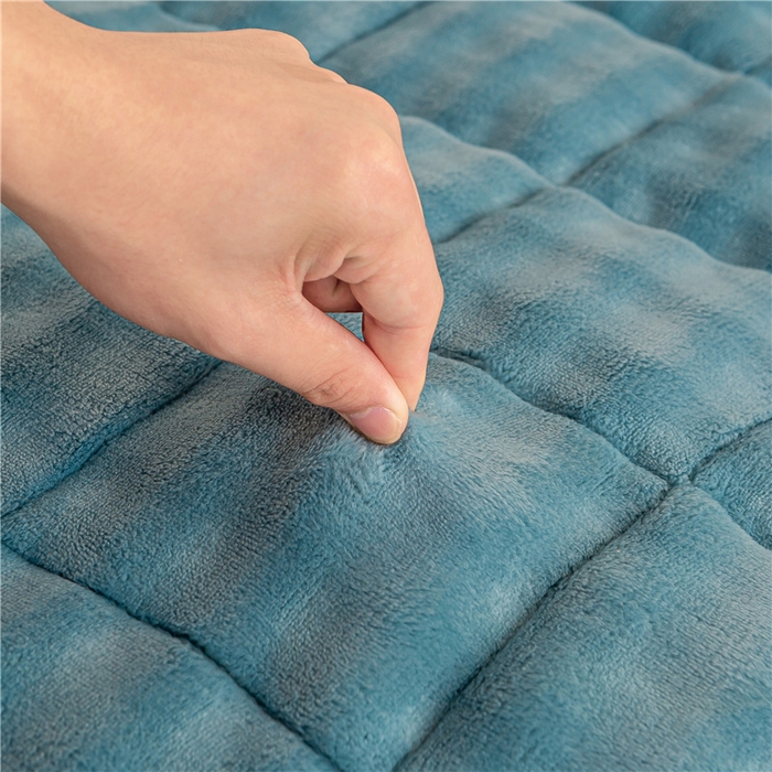 91家纺网 家纺一手货源 找家纺 正邦家纺 2025新款泡泡绒床褥床垫 湖蓝