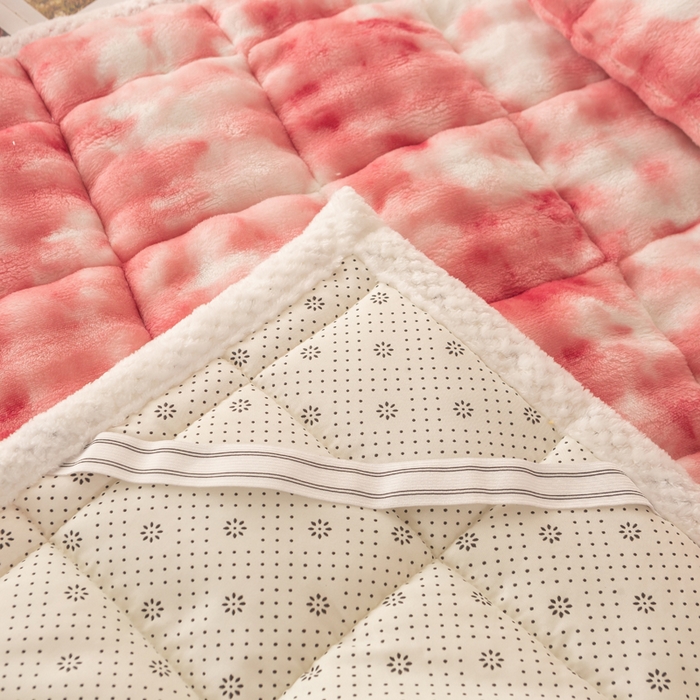 91家纺网 家纺一手货源 找家纺 正邦家纺 2025新款泡泡绒床褥床垫 渐变粉