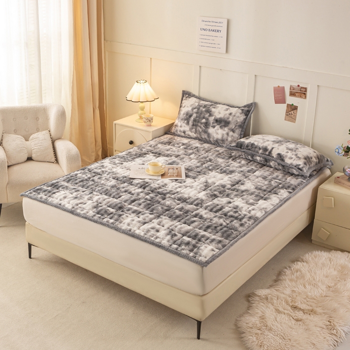 91家纺网 家纺一手货源 找家纺 正邦家纺 2025新款泡泡绒床褥床垫 渐变灰