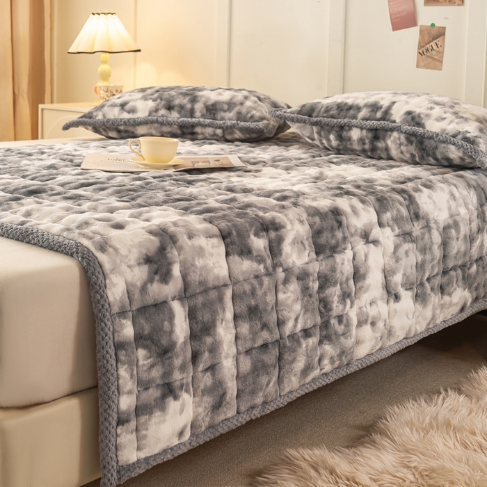 91家纺网 家纺一手货源 找家纺 正邦家纺 2025新款泡泡绒床褥床垫 渐变灰