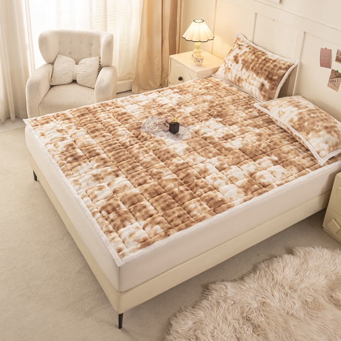 91家纺网 家纺一手货源 找家纺 正邦家纺 2025新款泡泡绒床褥床垫 渐变咖