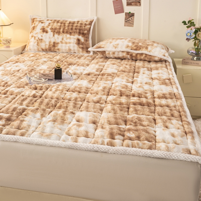 91家纺网 家纺一手货源 找家纺 正邦家纺 2025新款泡泡绒床褥床垫 渐变咖