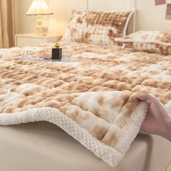 91家纺网 家纺一手货源 找家纺 正邦家纺 2025新款泡泡绒床褥床垫 渐变咖