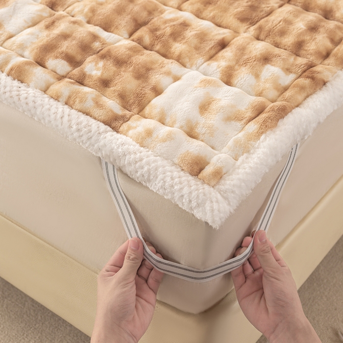 91家纺网 家纺一手货源 找家纺 正邦家纺 2025新款泡泡绒床褥床垫 渐变咖