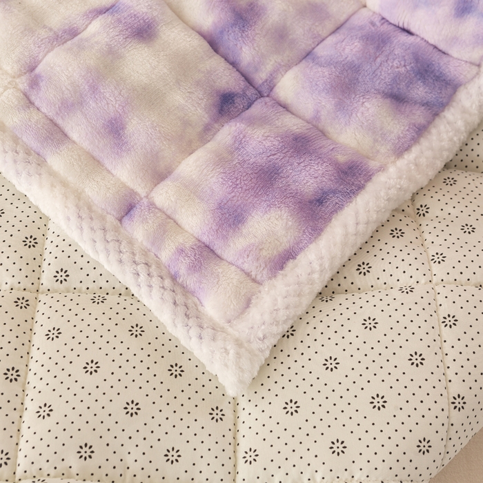 91家纺网 家纺一手货源 找家纺 正邦家纺 2025新款泡泡绒床褥床垫 渐变紫