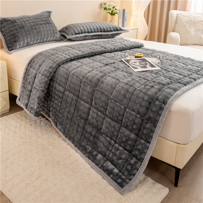 91家纺网 家纺一手货源 找家纺 正邦家纺 2025新款泡泡绒床褥床垫 深灰