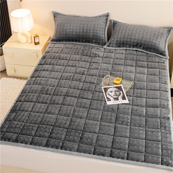 91家纺网 家纺一手货源 找家纺 正邦家纺 2025新款泡泡绒床褥床垫 深灰