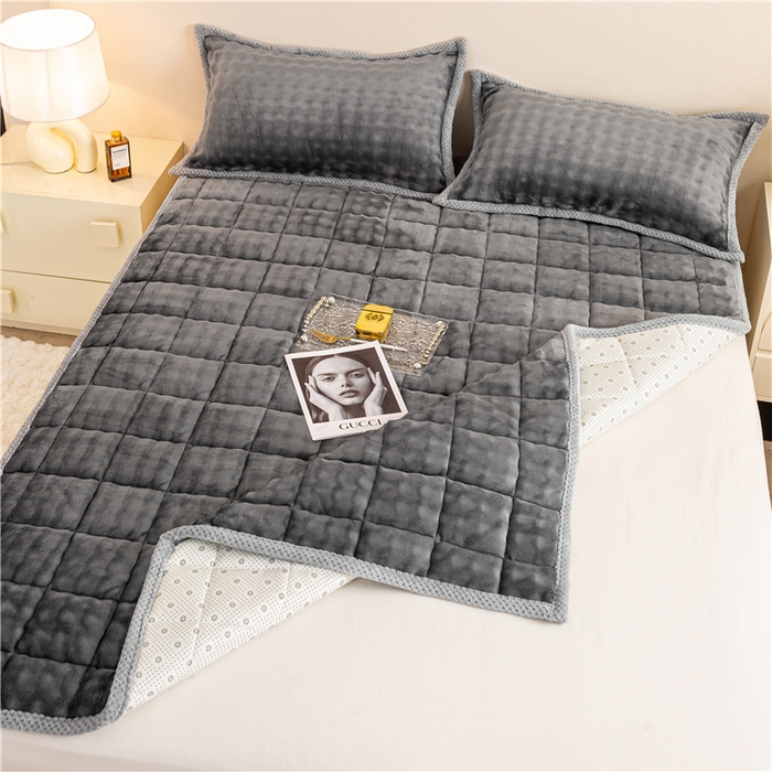 91家纺网 家纺一手货源 找家纺 正邦家纺 2025新款泡泡绒床褥床垫 深灰