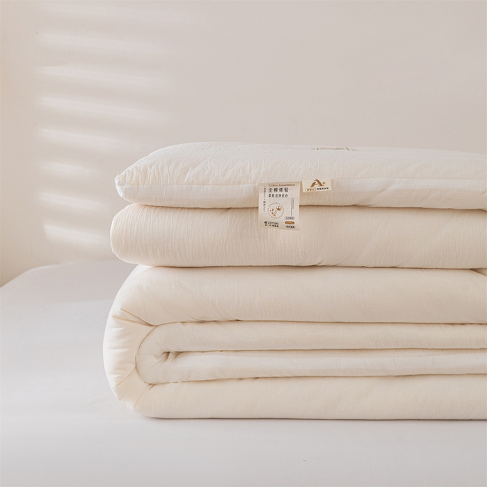 91家纺网 家纺一手货源 找家纺 天瑜家纺 2025新款全棉纯棉纱布大豆被被子被芯 白色