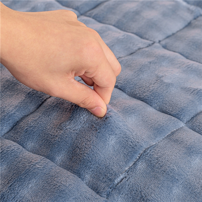 91家纺网 家纺一手货源 找家纺 正邦家纺 2025新款泡泡绒床褥床垫 雾蓝