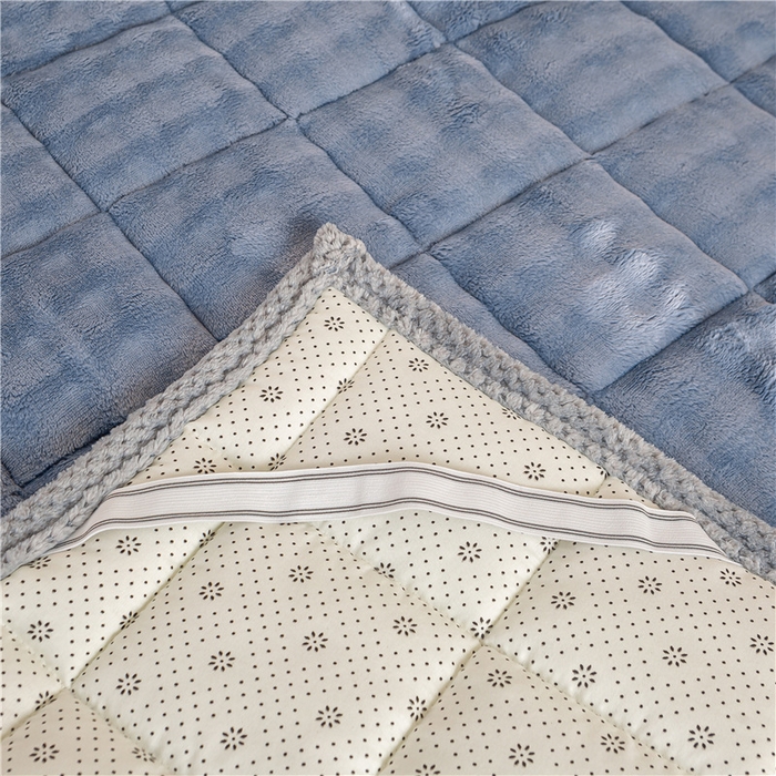 91家纺网 家纺一手货源 找家纺 正邦家纺 2025新款泡泡绒床褥床垫 雾蓝