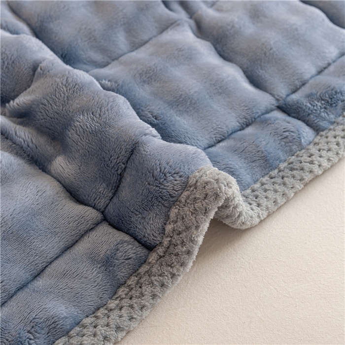 91家纺网 家纺一手货源 找家纺 正邦家纺 2025新款泡泡绒床褥床垫 雾蓝