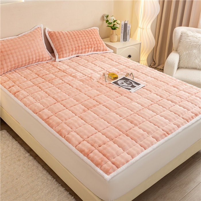 91家纺网 家纺一手货源 找家纺 正邦家纺 2025新款泡泡绒床褥床垫 玉粉