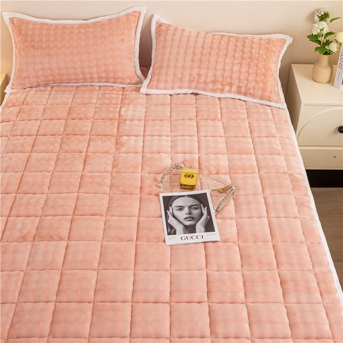 91家纺网 家纺一手货源 找家纺 正邦家纺 2025新款泡泡绒床褥床垫 玉粉