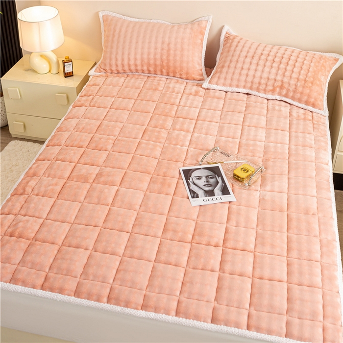 91家纺网 家纺一手货源 找家纺 正邦家纺 2025新款泡泡绒床褥床垫 玉粉