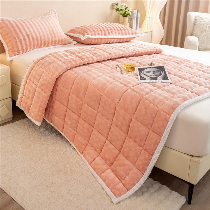 91家纺网 家纺一手货源 找家纺 正邦家纺 2025新款泡泡绒床褥床垫 玉粉