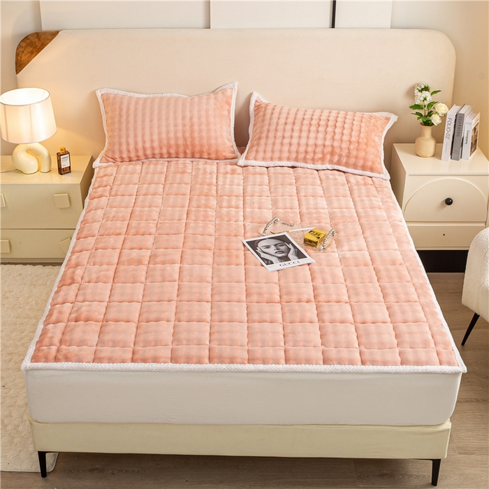 正邦家纺 2025新款泡泡绒床褥床垫 玉粉