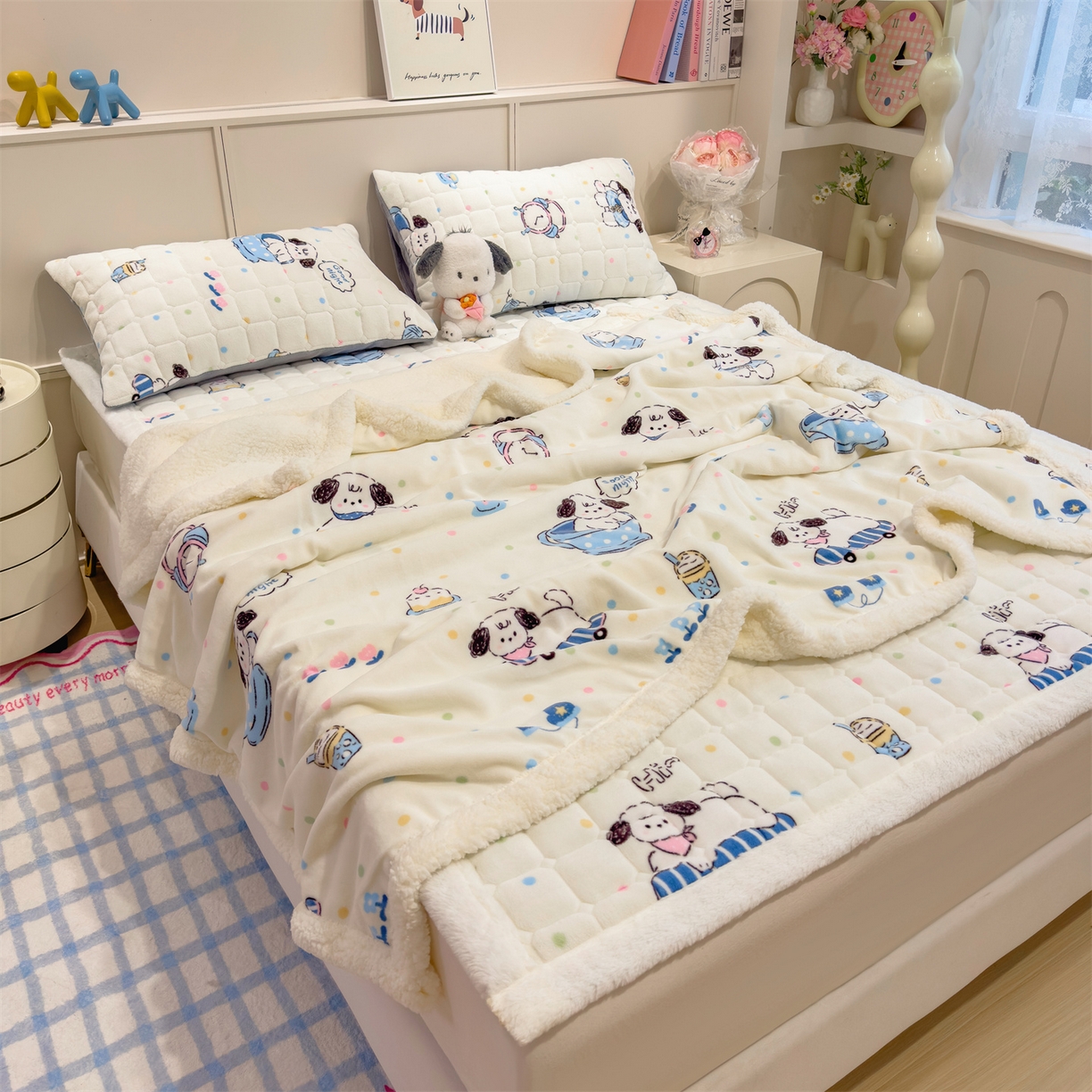 91家纺网 家纺一手货源 找家纺 （总）丝幔家纺 2025新款牛奶绒印花床护垫成人款