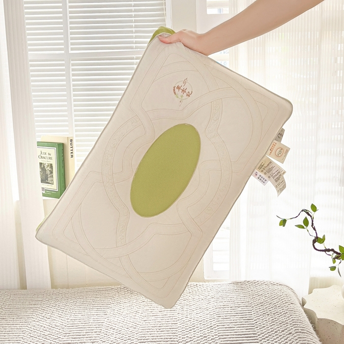 晚儿 2025新款亲肤舒适草本记舒睡枕枕头枕芯 抹茶色