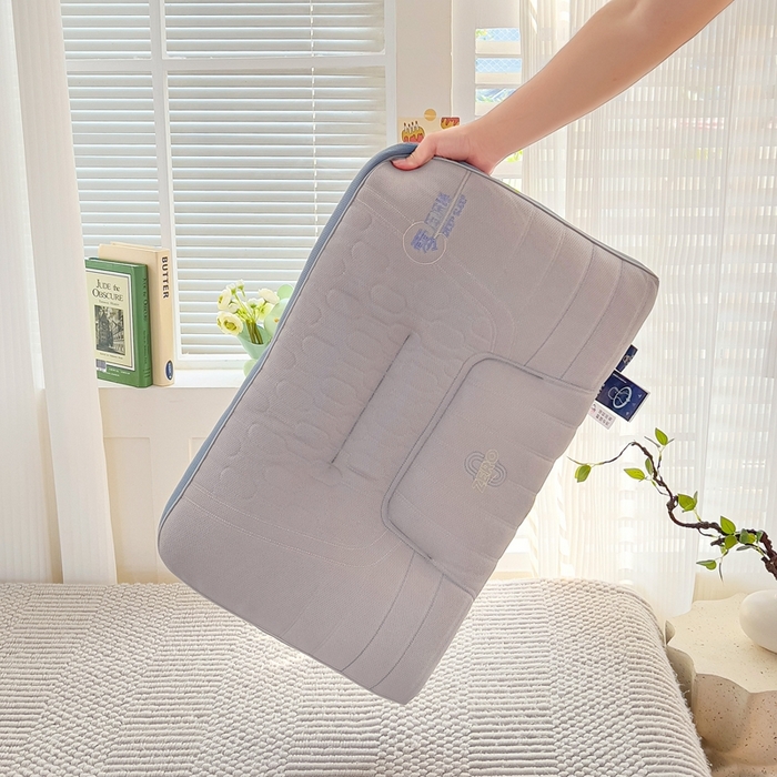 晚儿 2025新款亲肤舒适零压深睡助眠枕枕头枕芯 雾屿灰