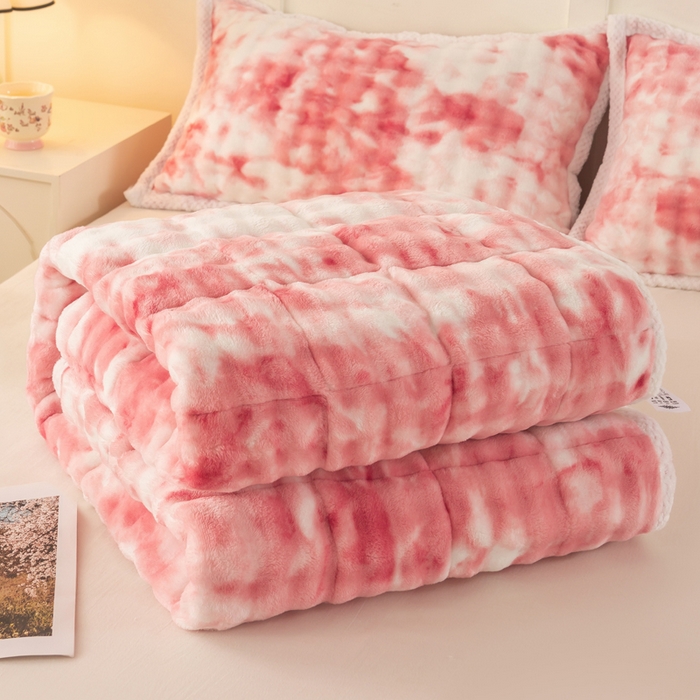 91家纺网 家纺一手货源 找家纺 正邦家纺 2025新款泡泡绒床褥床垫 渐变粉