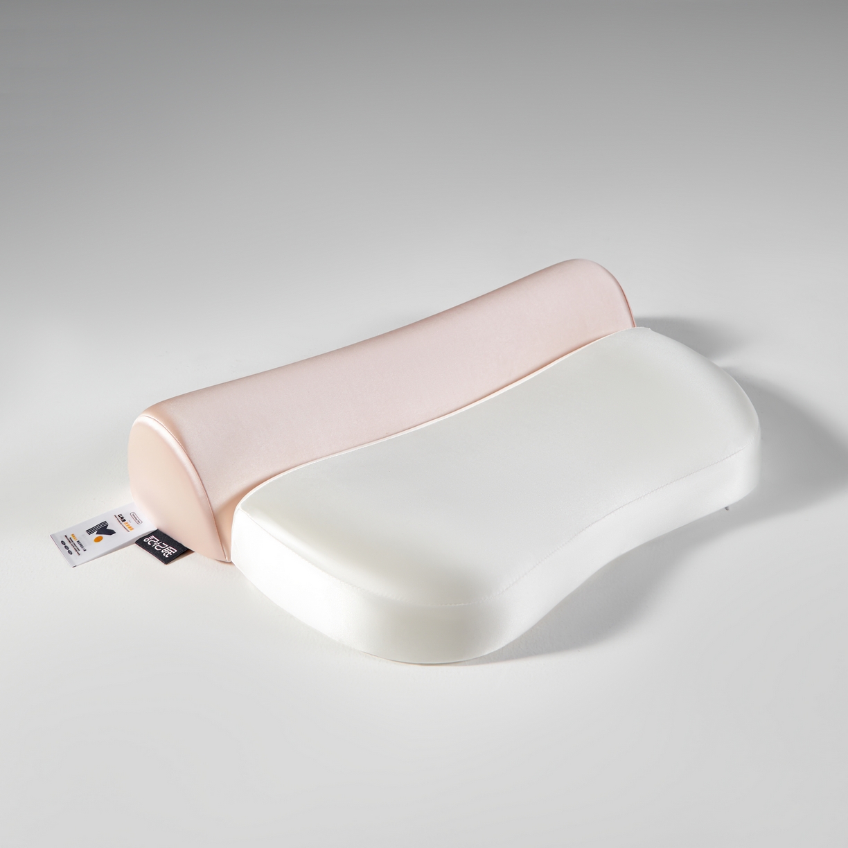 91家纺网 家纺一手货源 找家纺 芯链 2025新款深睡零压慢回弹牵引二合一牵引组合枕头 粉白色