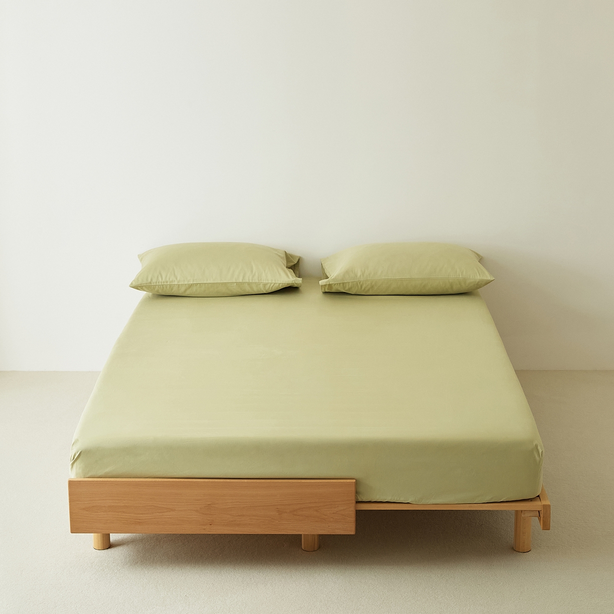 91家纺网 家纺一手货源 找家纺 （总）EH家居 2025新款全棉磨毛纯色单床笠-云栖系列