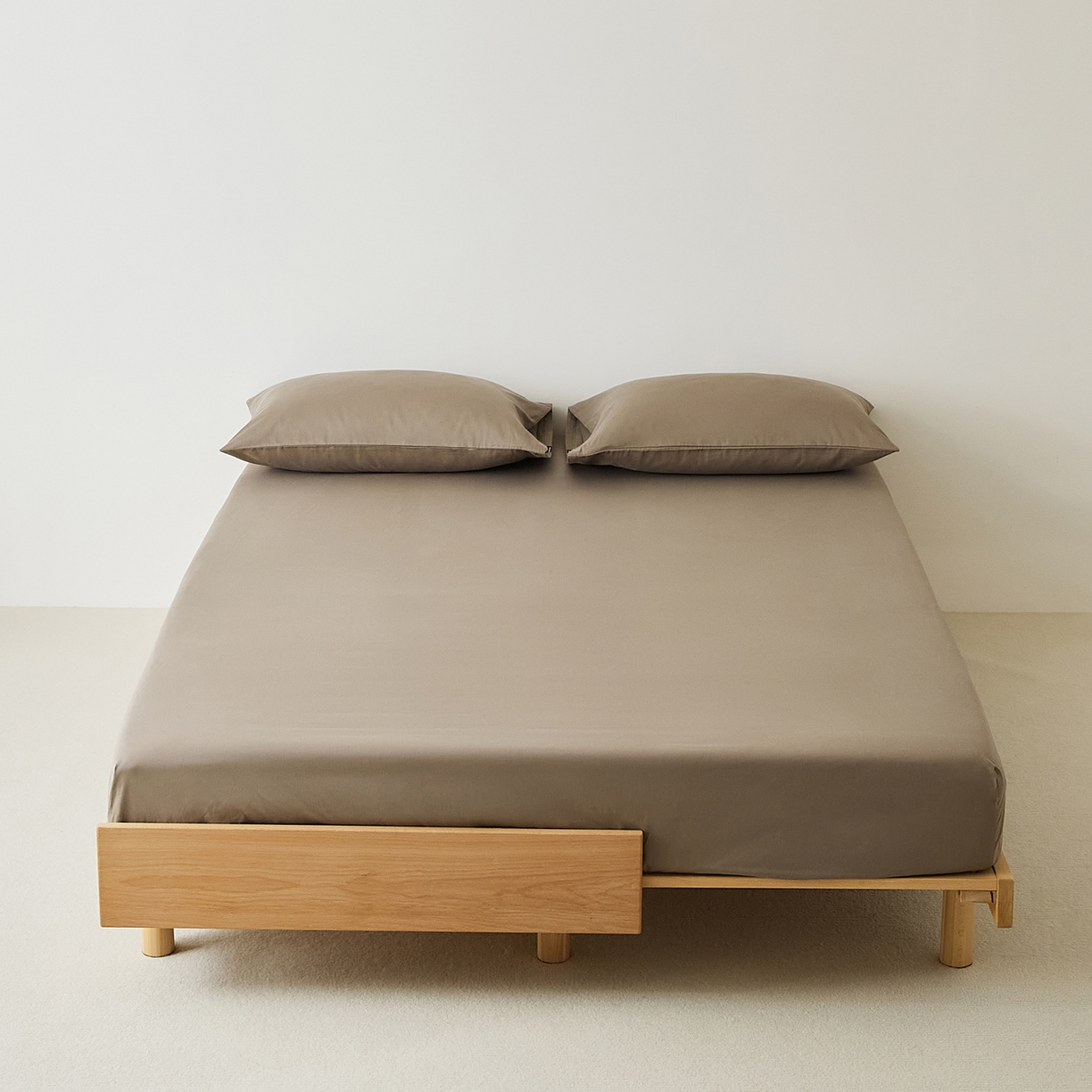 91家纺网 家纺一手货源 找家纺 （总）EH家居 2025新款全棉磨毛纯色单床笠-云栖系列