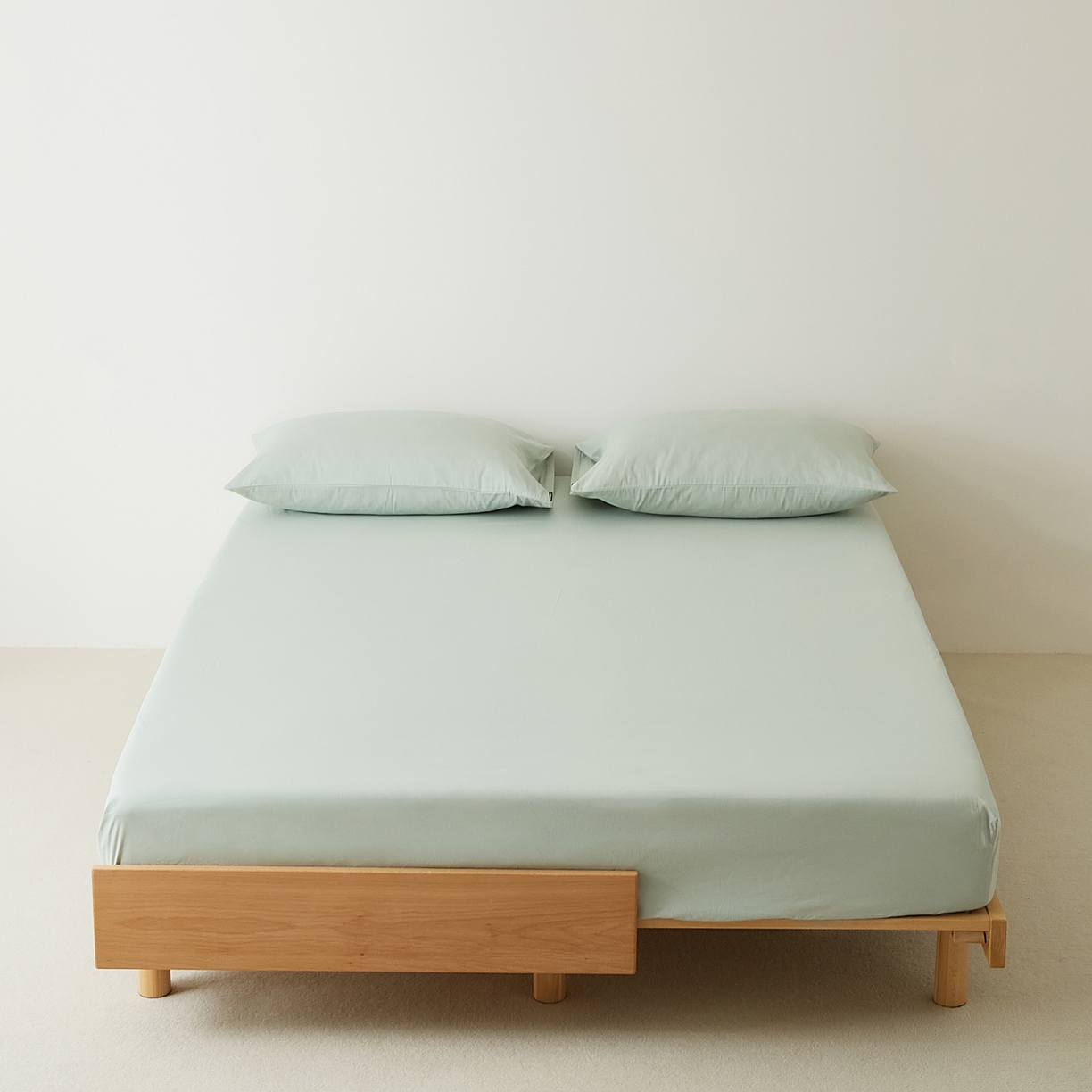 91家纺网 家纺一手货源 找家纺 （总）EH家居 2025新款全棉磨毛纯色单床笠-云栖系列