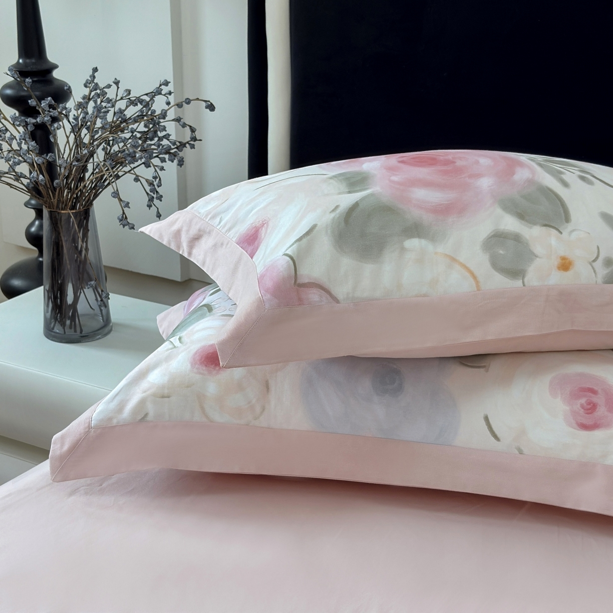 91家纺网 家纺一手货源 找家纺 （总）未来家居 2025秋冬新款全棉超柔磨毛拼角宽边工艺款四件套