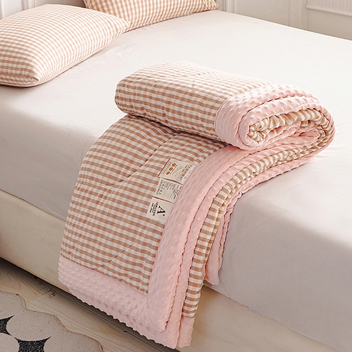 91家纺网 家纺一手货源 找家纺 （总）天瑜家纺 2025新款全棉纯棉色织水洗棉手包豆豆被大豆被被子被芯