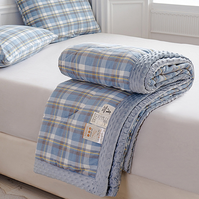 91家纺网 家纺一手货源 找家纺 （总）天瑜家纺 2025新款全棉纯棉色织水洗棉手包豆豆被大豆被被子被芯