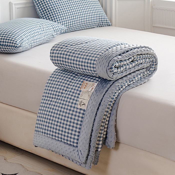 91家纺网 家纺一手货源 找家纺 （总）天瑜家纺 2025新款全棉纯棉色织水洗棉手包豆豆被大豆被被子被芯