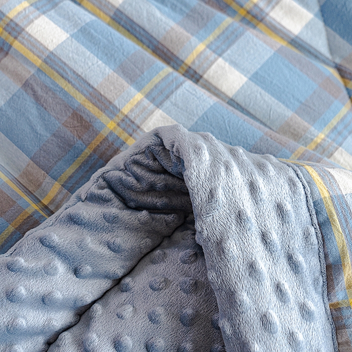 91家纺网 家纺一手货源 找家纺 天瑜家纺 2025新款全棉纯棉色织水洗棉手包豆豆被大豆被被子被芯 莫妮兰