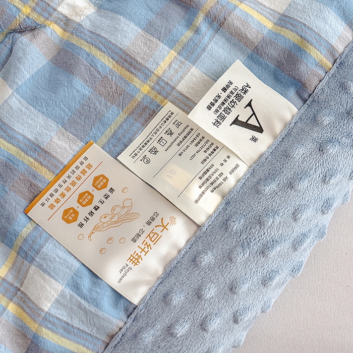 91家纺网 家纺一手货源 找家纺 天瑜家纺 2025新款全棉纯棉色织水洗棉手包豆豆被大豆被被子被芯 莫妮兰