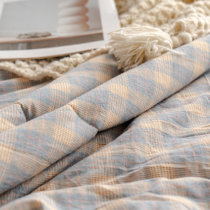 91家纺网 家纺一手货源 找家纺 天瑜家纺 2026新款全棉纯棉色织水洗棉手包豆豆被大豆被被子被芯 彩芙兰