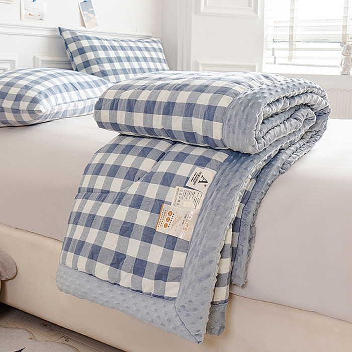 91家纺网 家纺一手货源 找家纺 （总）天瑜家纺 2025新款全棉纯棉色织水洗棉手包豆豆被大豆被被子被芯