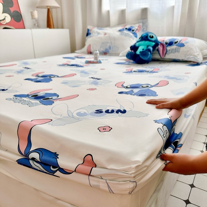 91家纺网 家纺一手货源 找家纺 小叮当家纺仓储工厂店 2025新款迪士尼水洗棉床笠单品床笠床笠单件 乖乖史迪仔