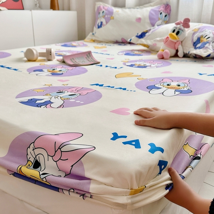 91家纺网 家纺一手货源 找家纺 小叮当家纺仓储工厂店 2025新款迪士尼水洗棉床笠单品床笠床笠单件 可爱黛西