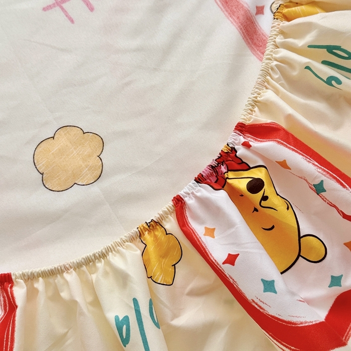 91家纺网 家纺一手货源 找家纺 小叮当家纺仓储工厂店 2025新款迪士尼水洗棉床笠单品床笠床笠单件 方块维尼