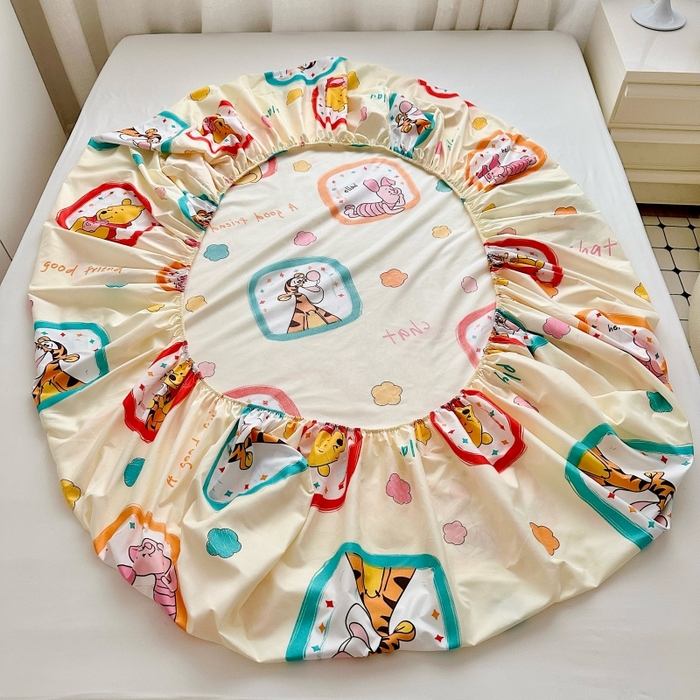 91家纺网 家纺一手货源 找家纺 小叮当家纺仓储工厂店 2025新款迪士尼水洗棉床笠单品床笠床笠单件 方块维尼