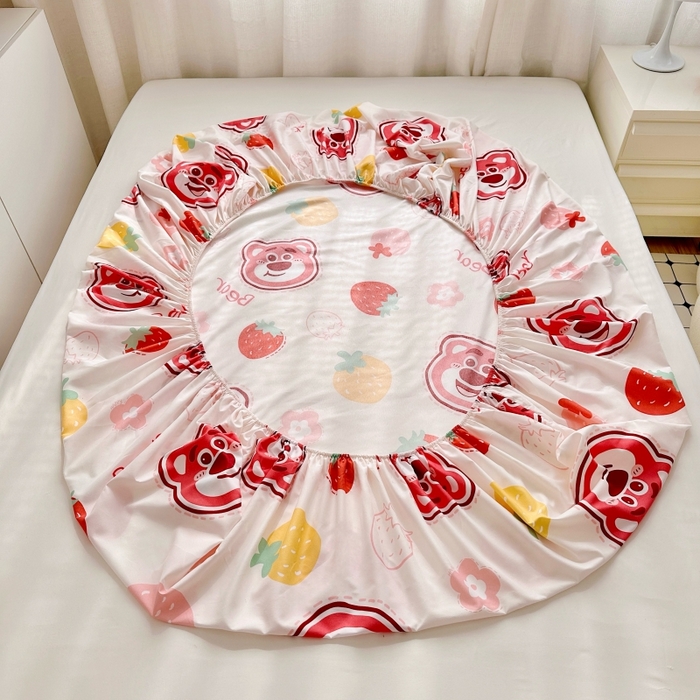 91家纺网 家纺一手货源 找家纺 小叮当家纺仓储工厂店 2025新款迪士尼水洗棉床笠单品床笠床笠单件 乖乖草莓熊