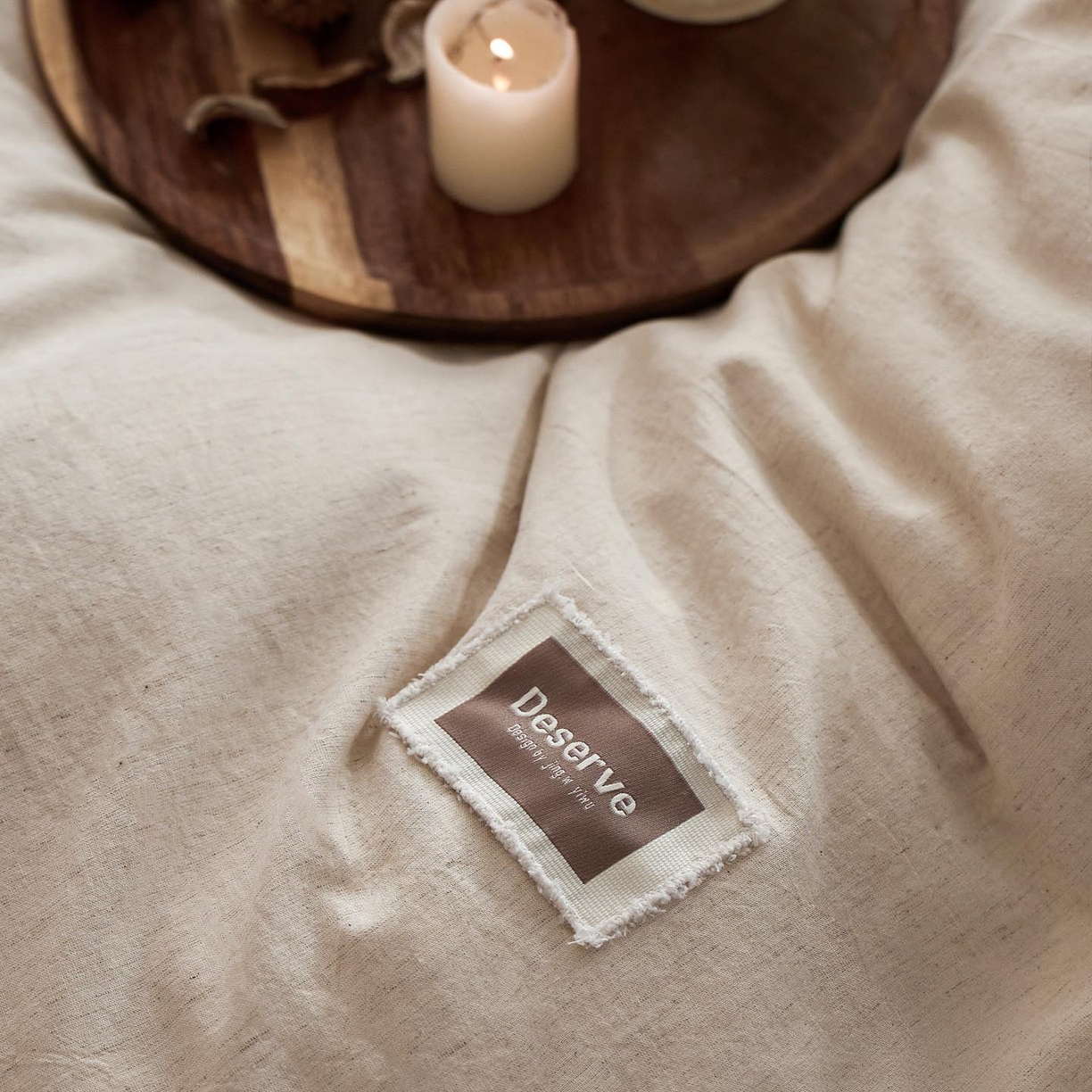 91家纺网 家纺一手货源 找家纺 涵宸家纺 2025新款A类棉麻四件套-柔境 柔境-本色