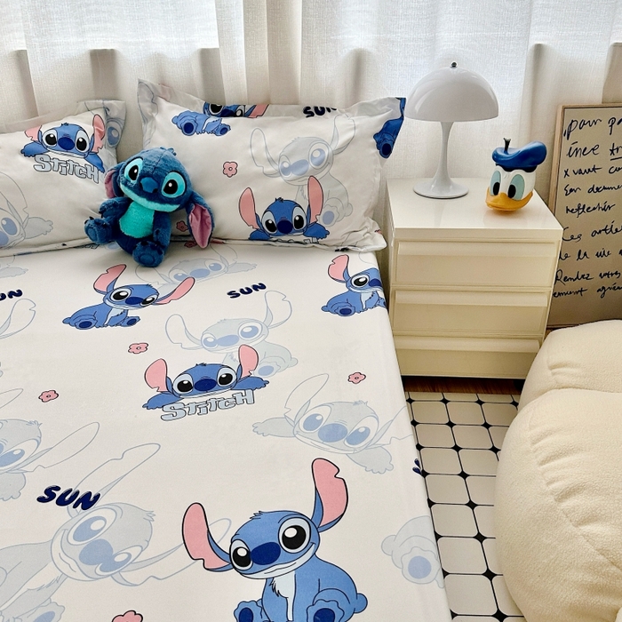 91家纺网 家纺一手货源 找家纺 小叮当家纺仓储工厂店 2025新款迪士尼水洗棉床笠单品床笠床笠单件 乖乖史迪仔