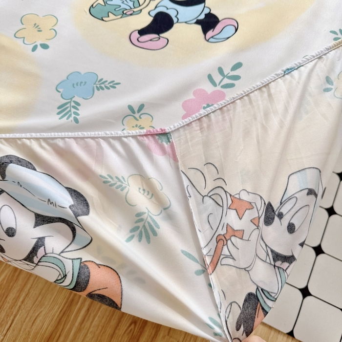 91家纺网 家纺一手货源 找家纺 小叮当家纺仓储工厂店 2025新款迪士尼水洗棉床笠单品床笠床笠单件 花花米妮