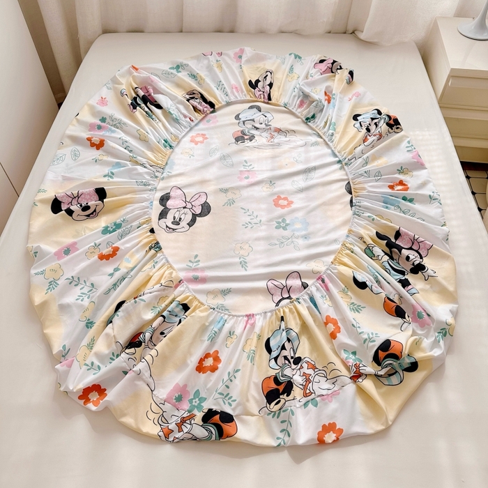 91家纺网 家纺一手货源 找家纺 小叮当家纺仓储工厂店 2025新款迪士尼水洗棉床笠单品床笠床笠单件 花花米妮