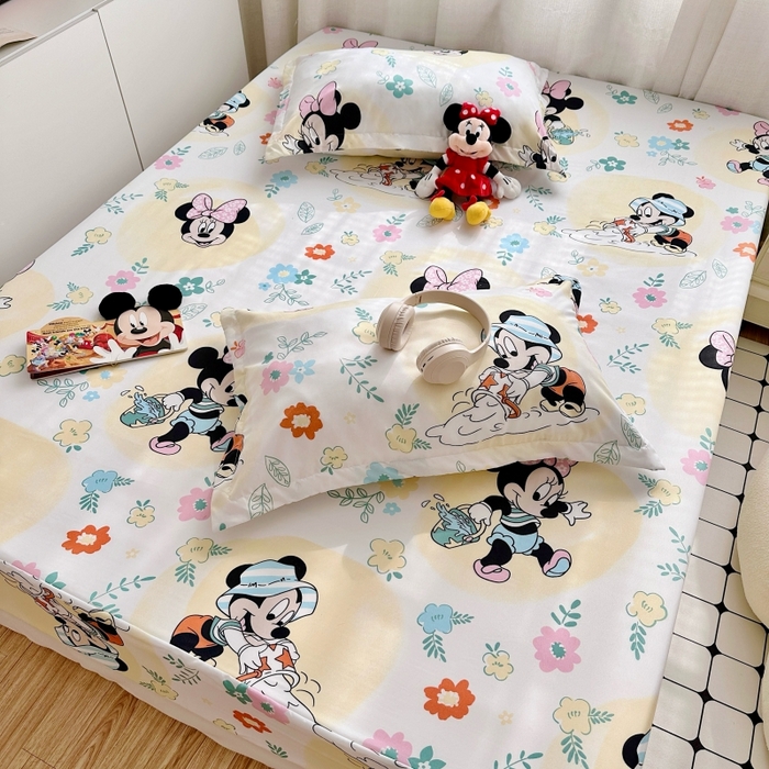 91家纺网 家纺一手货源 找家纺 小叮当家纺仓储工厂店 2025新款迪士尼水洗棉床笠单品床笠床笠单件 花花米妮