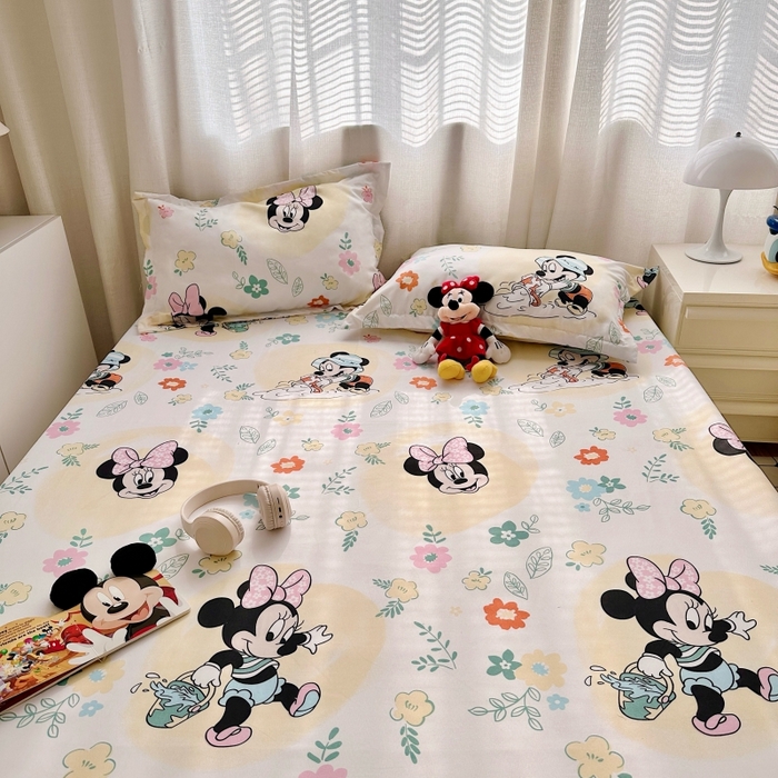 91家纺网 家纺一手货源 找家纺 小叮当家纺仓储工厂店 2025新款迪士尼水洗棉床笠单品床笠床笠单件 花花米妮